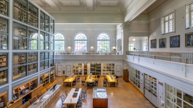 The interior of Rauner Library.