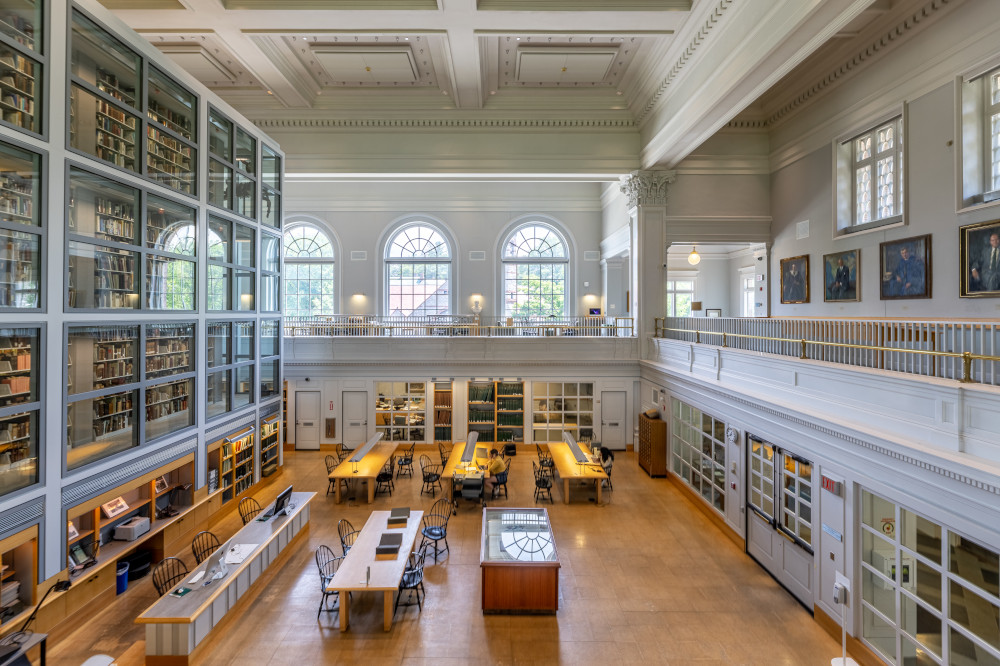 The interior of Rauner Library.